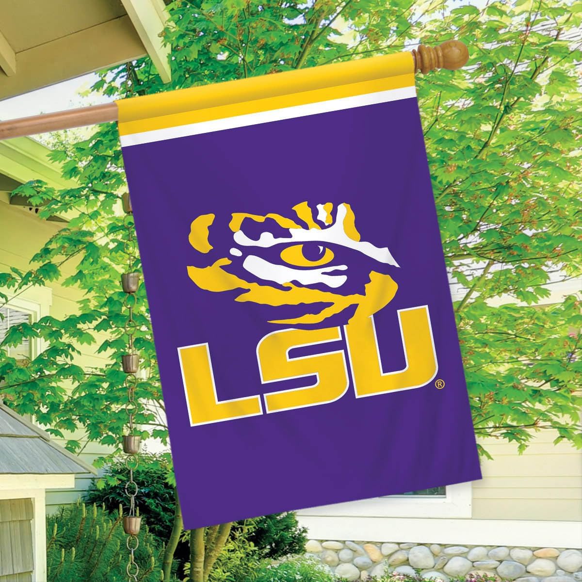 LSU Fighting Tigers House Flag NCAA Licensed 28" x 40" Briarwood Lane