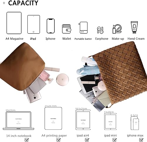 Miniatura 4 de Bolso Boston para mujer, bolso tejido de cuero vegano, bolso de mensajero para mujer, bolso cruzado de hombro de moda, casual hobo