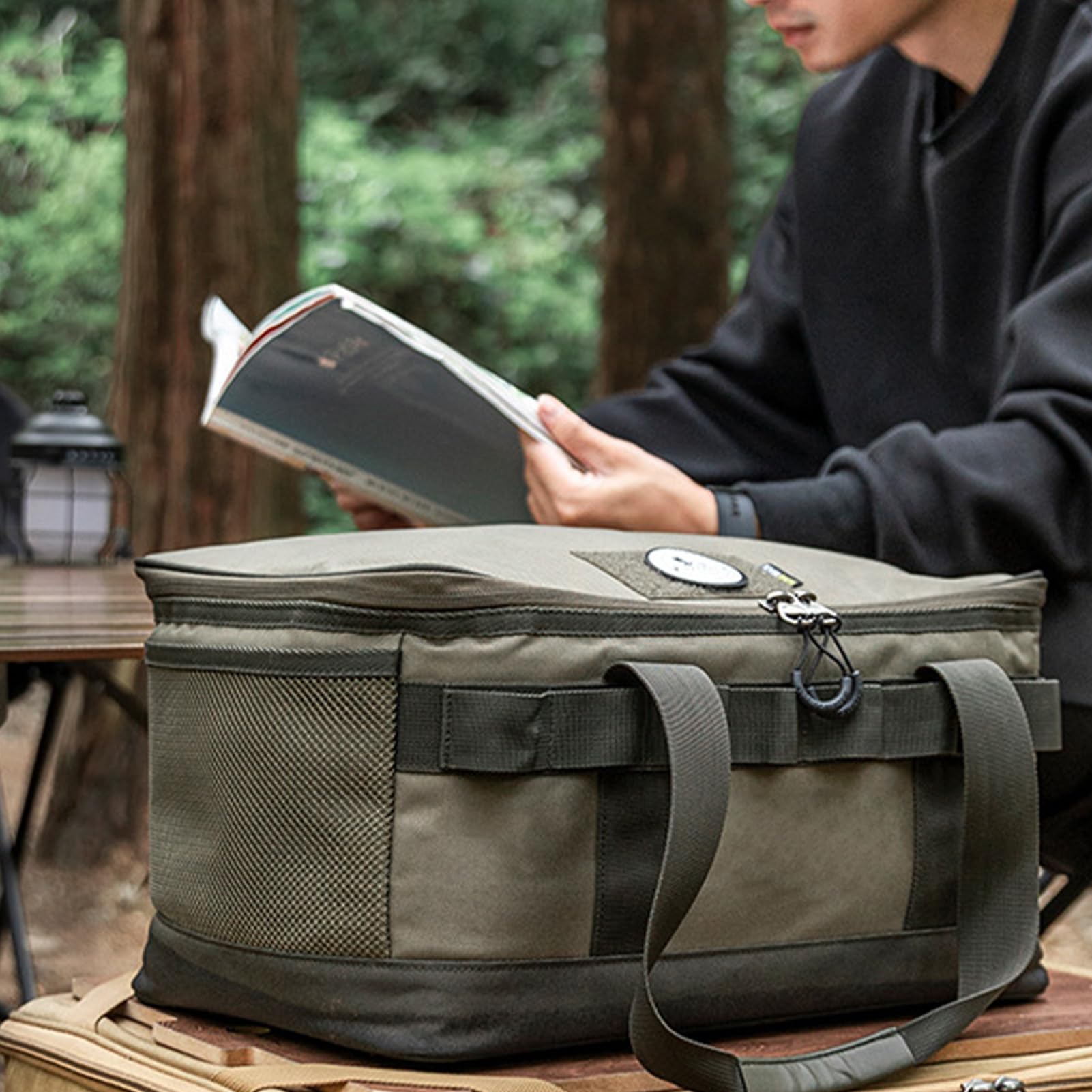 Torba kempingowa – duża torba do przechowywania, 20 l, torba do bagażnika z uchwytem, idealna do wędkowania, wędrówek, polowania, na kemping, idealna do podróży, organizacji toreb transportowych