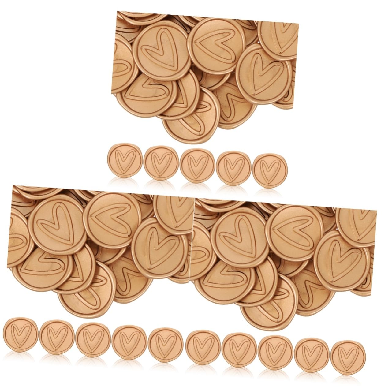 3 Sets Selbstklebende Siegelaufkleber Mit Herz- Dekorative Siegelaufkleber Für Umschläge Karten Einladungen 50 Stück * 3
