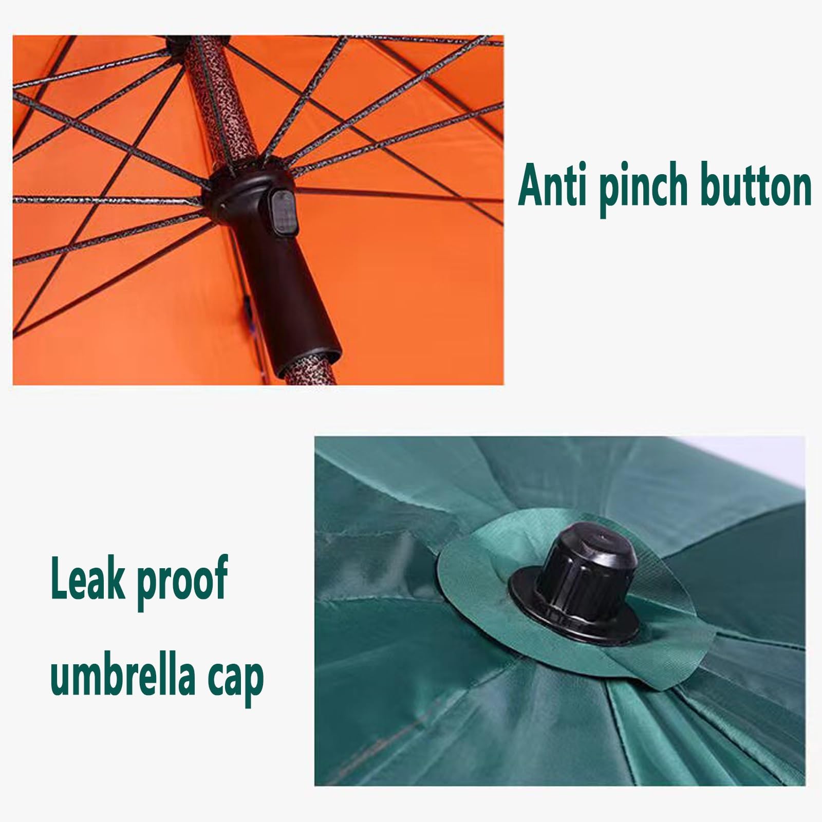 Parasol przeciwsłoneczny do użytku na zewnątrz, parasol wędkarski, prosty zatrzask, swobodne przesunięcie, 8 stabilnych żeber, 2,6 m, 2,8 m, 3 m, 3,2 m, torba do noszenia (2,6 m)