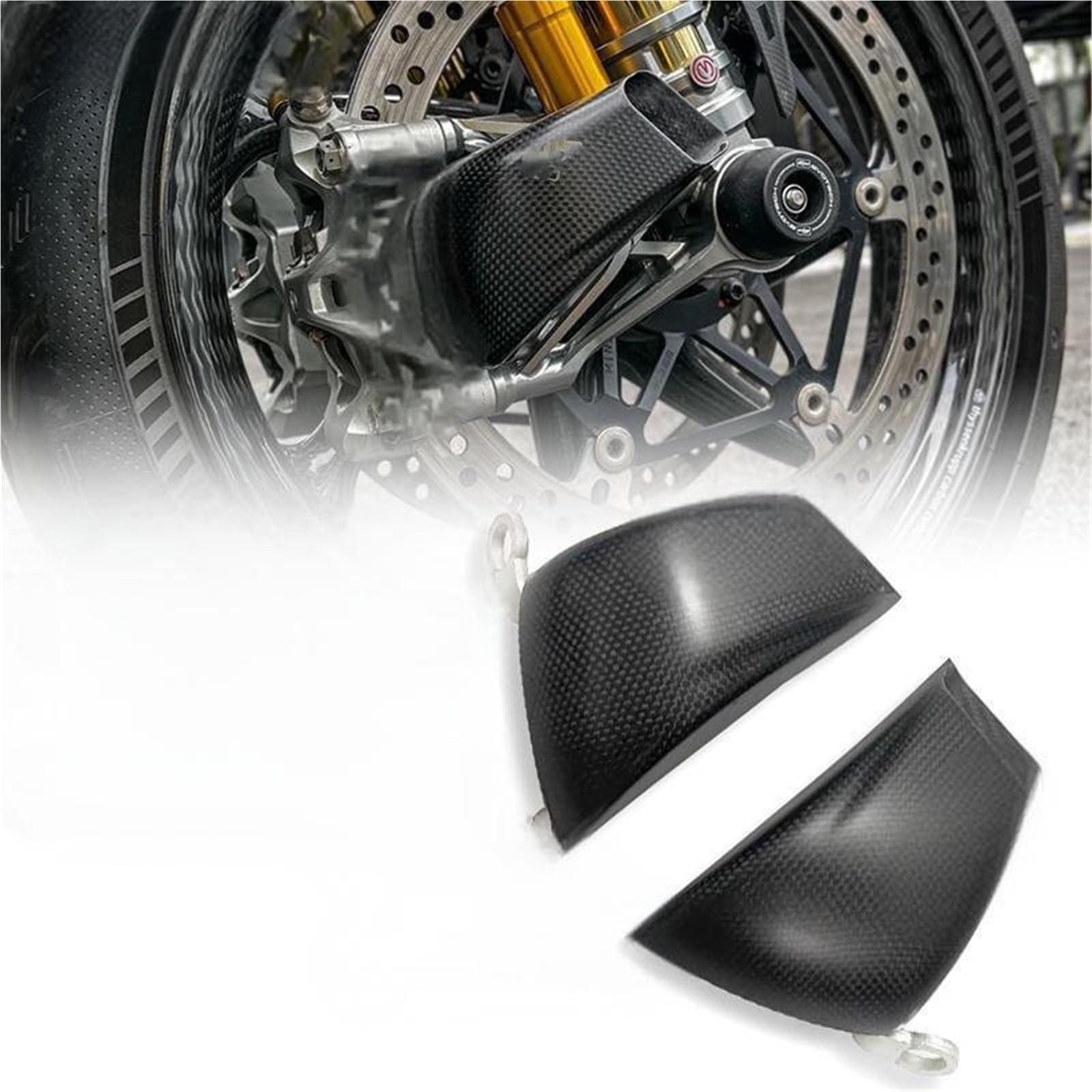 Refrigeración de Pinza de Freno Radiador de Pinza de Fibra de Carbono Modificado para Ducati V2/V4 Street Fighter V2/V4, radiador de guía de Aire de Freno Delantero.(A3)
