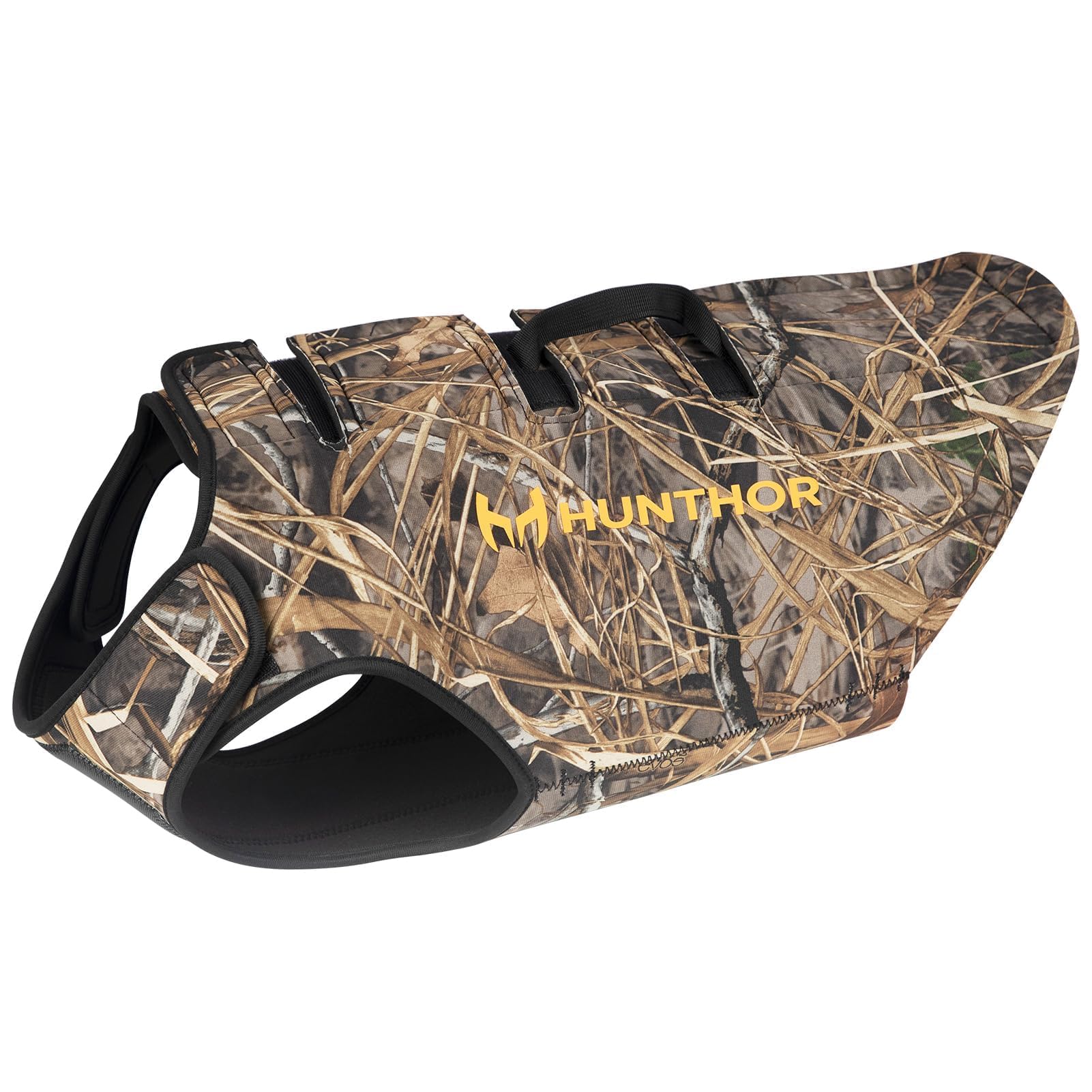 Hunthor Dog Hunting Vest, 5mm Neoprene Camo Dog Vest for Waterfowl, Duck, Dove, and Bush Hunting, Insulated, Fast-Dry, and Tear-Resistant for Outdoor Activities