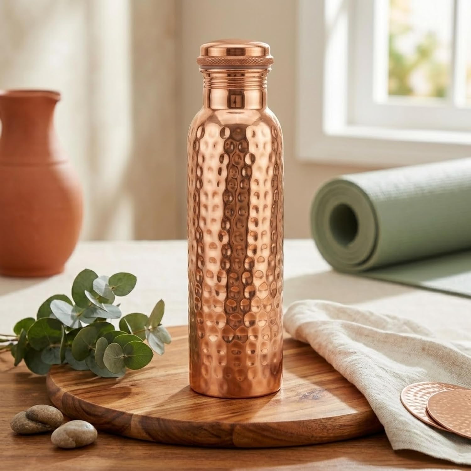 ネルデザインワークス　Solid copper bottle M Amazon.com: Novera Premium Pure Copper Water Bottle 34oz (1000ml