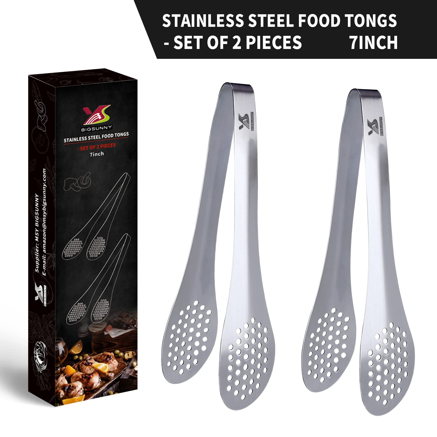 Amazon | MSY BIGSUNNY 7インチ フードサービングトング ステンレス