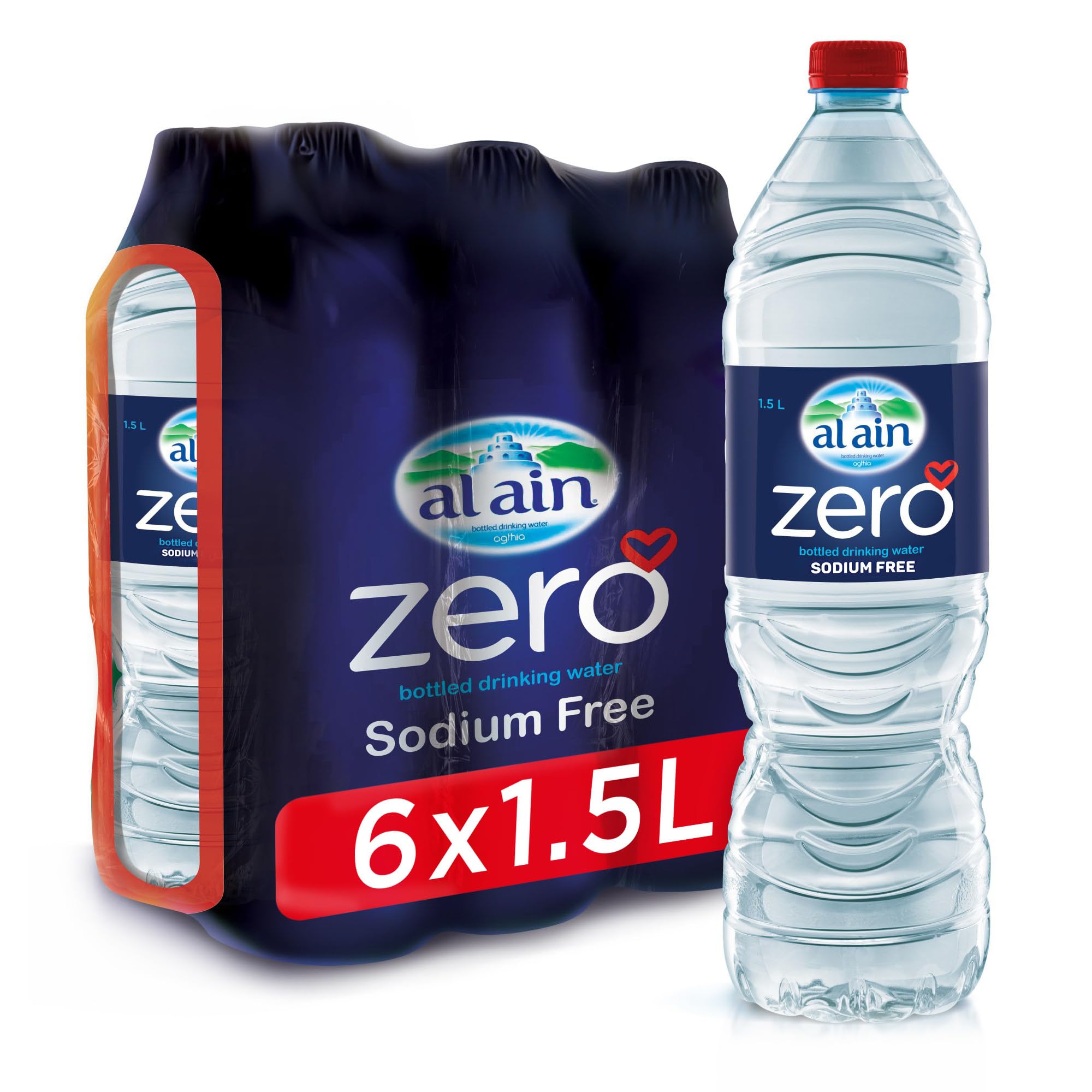 Al Ain Zero, 1.5L, Pack of 6, Zero Sodium, Pure Refreshing , pH Neutral Bottled Water