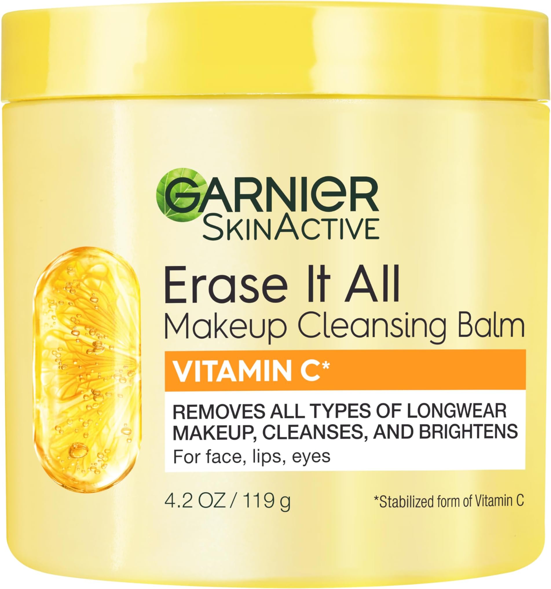 Erase It All Makeup Cleansing Balm with Vitamin C, Brightening Facial Cleanser and Makeup Remover, 4.2 Oz