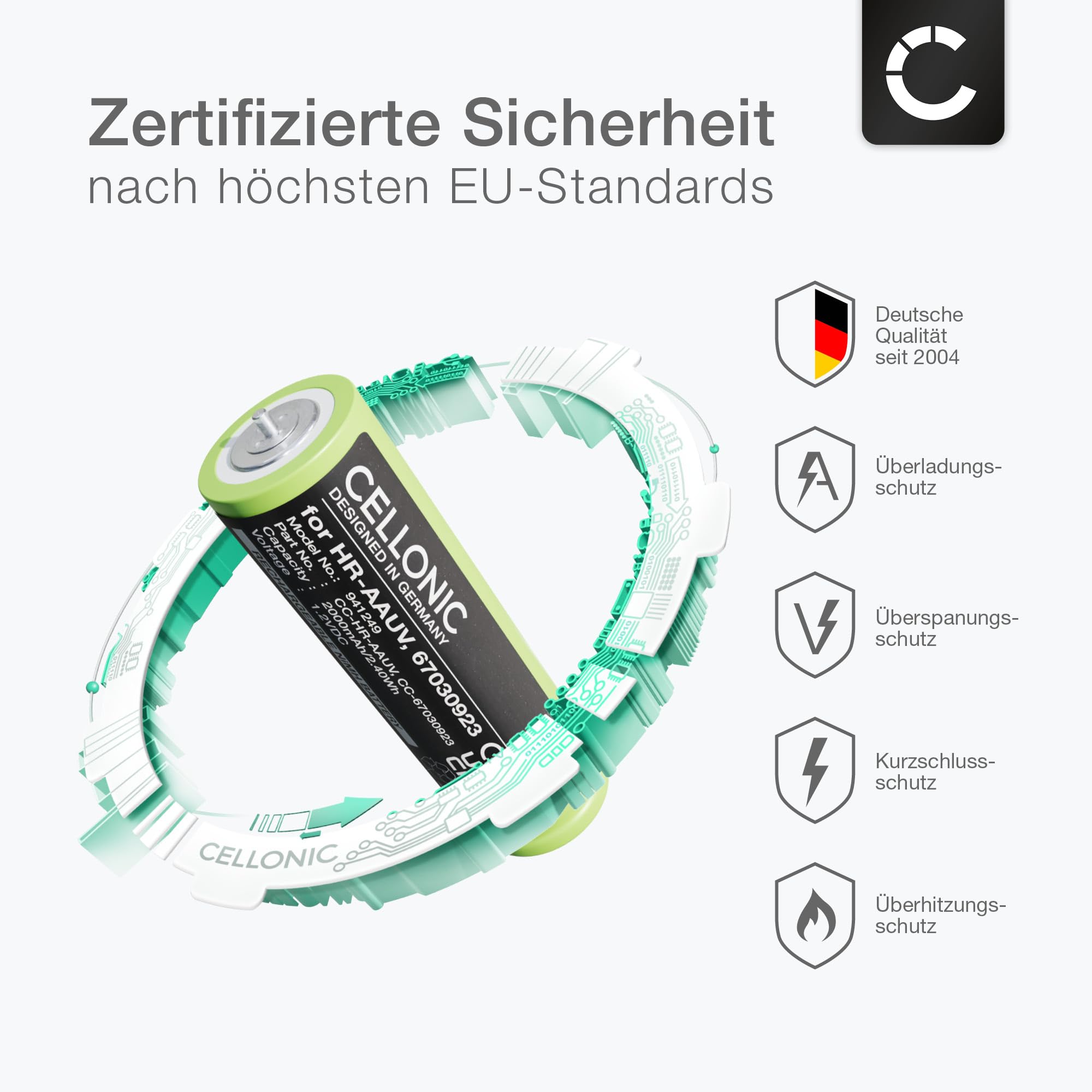 CELLONIC 2X Akku für Rasierer & Haarschneider Kompatibel mit Braun Series 3 300s, Series 3 300BT, Series 3 5408, Kompatibel mit Panasonic WER160L2506 - (2000mAh, 1.2V)