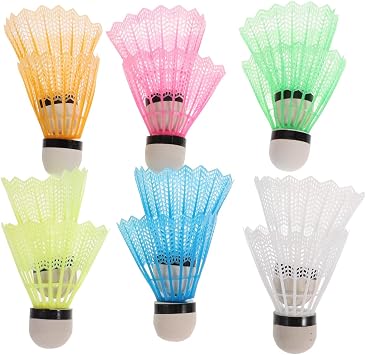 FAVOMOTO 12pcs Nylon Badminton Shuttlecocks Oversized Plastic Birdies for Sports Red Shuttlecocks Training Set