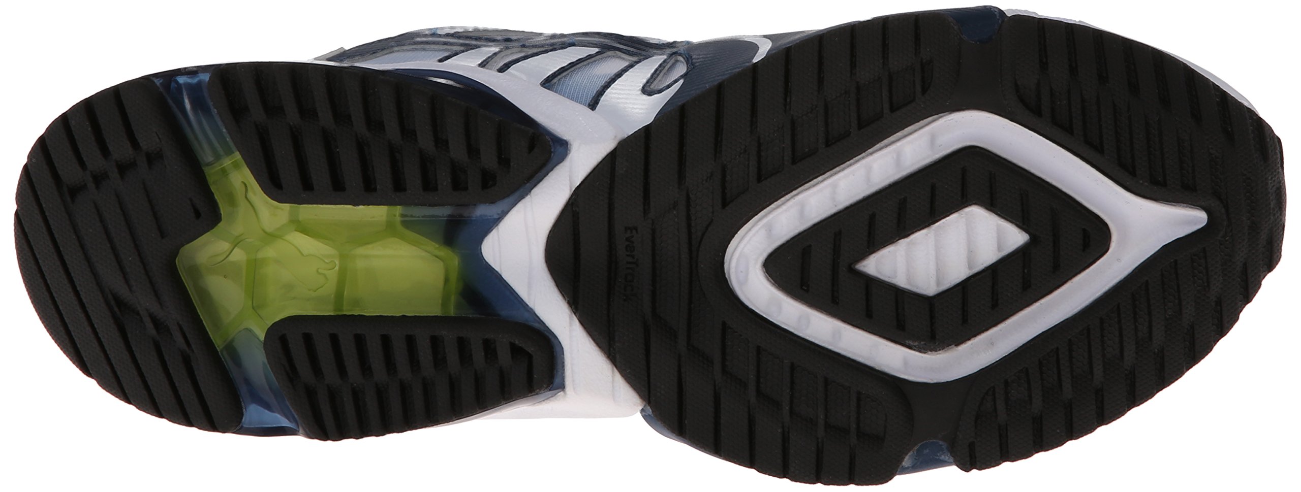 PUMA Men's Powertech Voltaic Training Shoe,White/Majolica Blue/Lime Green,7 M US