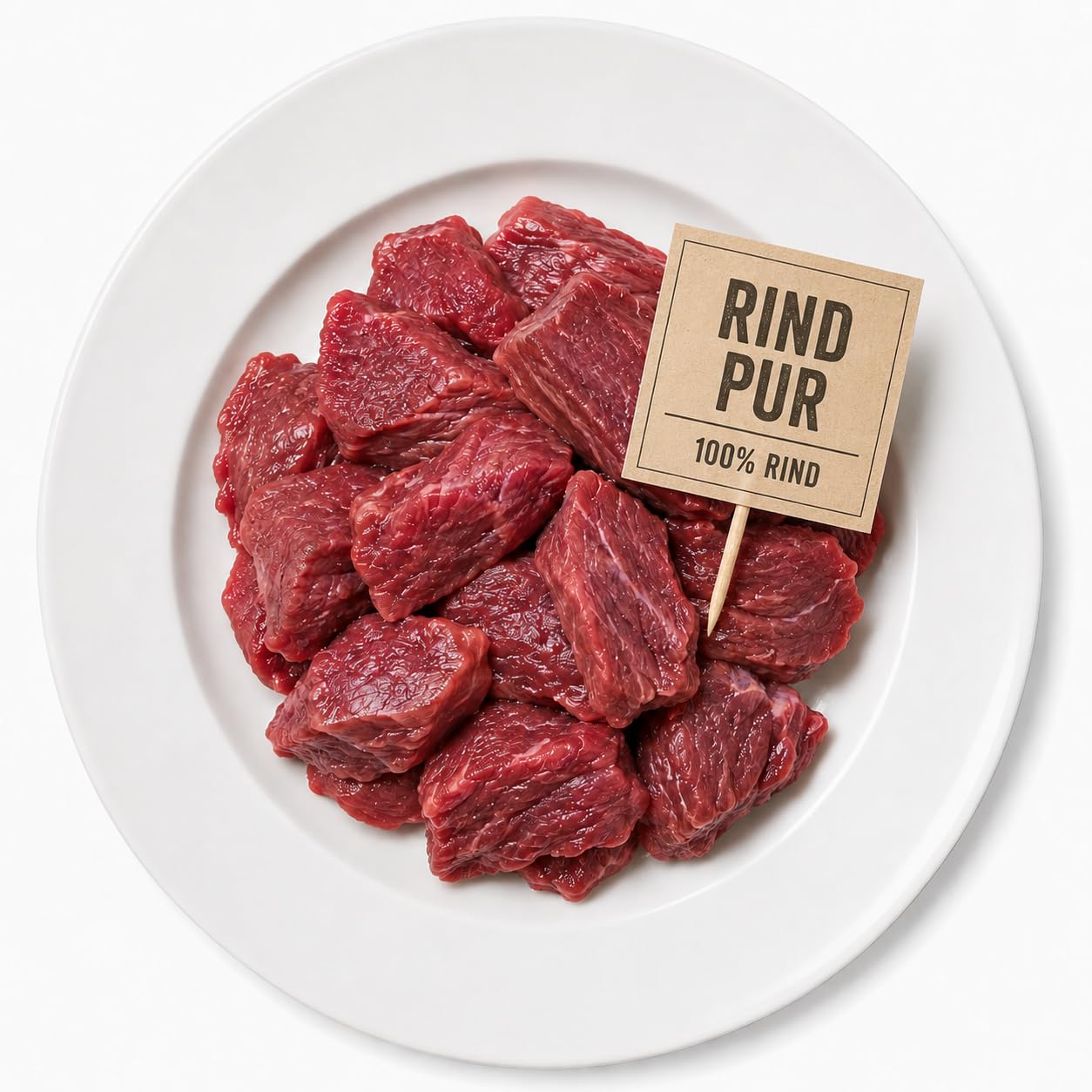 ReaVET Premium Hunde Nassfutter - Rind PUR 6 x 800g I Reines Muskelfleisch, Hypoallergen, ohne Getreide & Zusätze, Hundenassfutter sensitiv für Allergiker