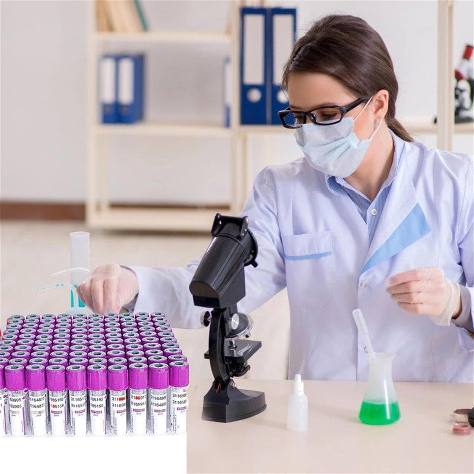 Tubos de extracción de sangre al vacío, EDTA K2 para uso en laboratorio, esencial para la recogida de muestras de sangre