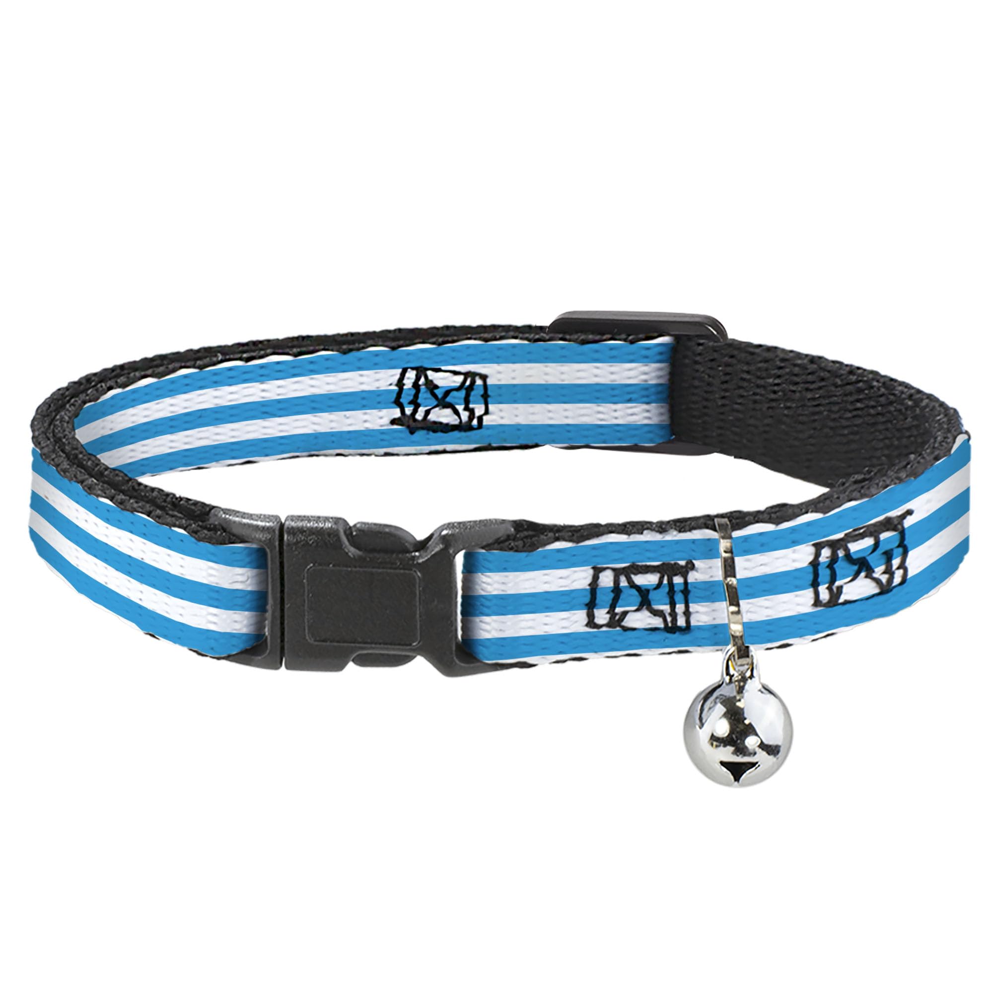 Collar para gato en casa y paseos Buckle-Down a rayas medianas