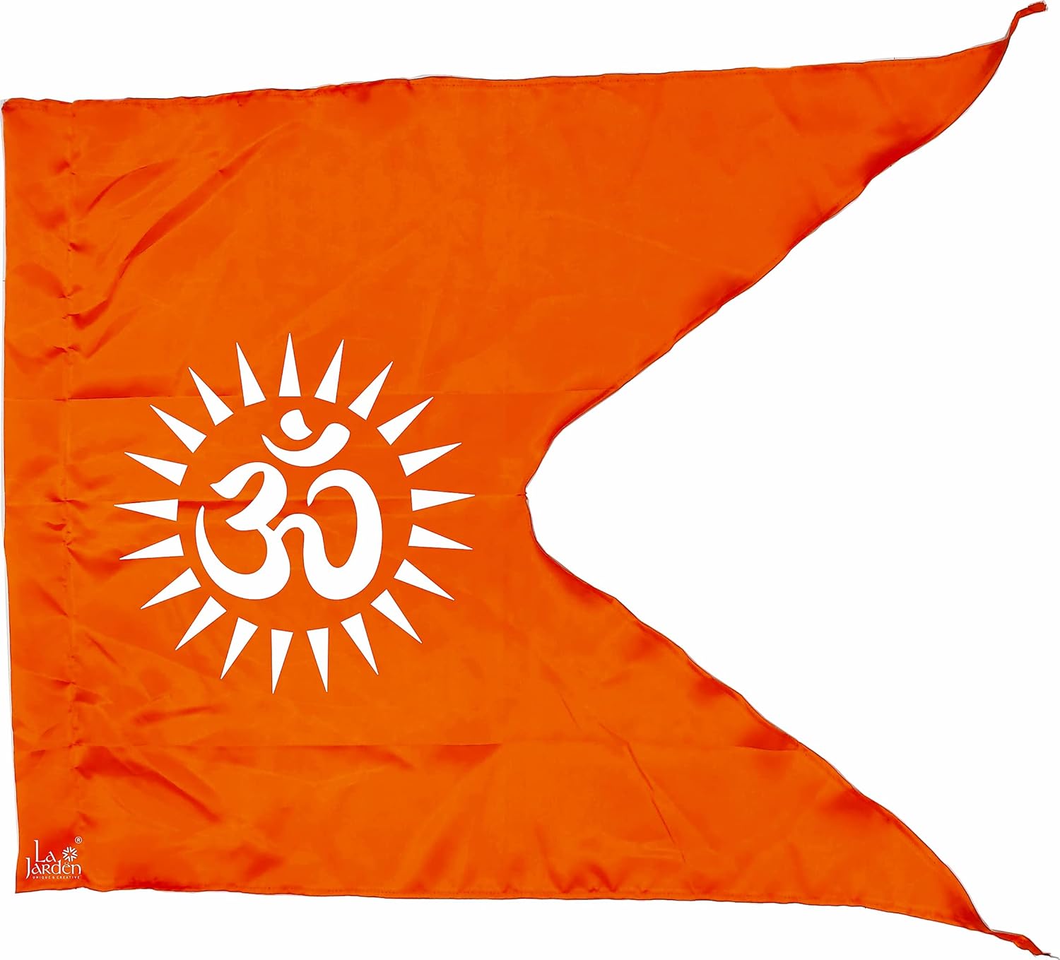 Buy La Jarden® Om Flag Printed in White on Silky Satin Fabric in