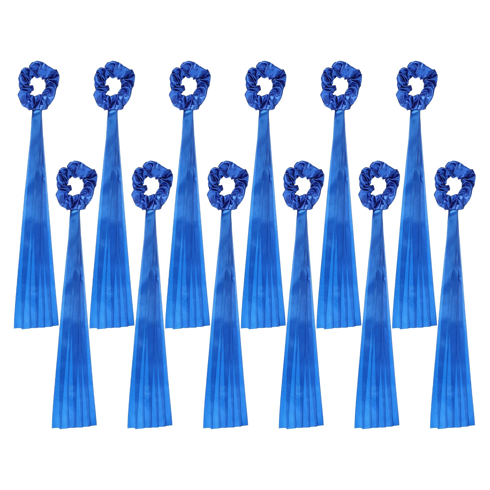 YELARXI Rainbow Dance Ribbons, Rhythm Wrist Streamers Hand Held 20" & 12 Pcs & Polyester & Blue - Fitting for (Christmas/Valentines/Dancing/Gymnastics/Birthday/Party)