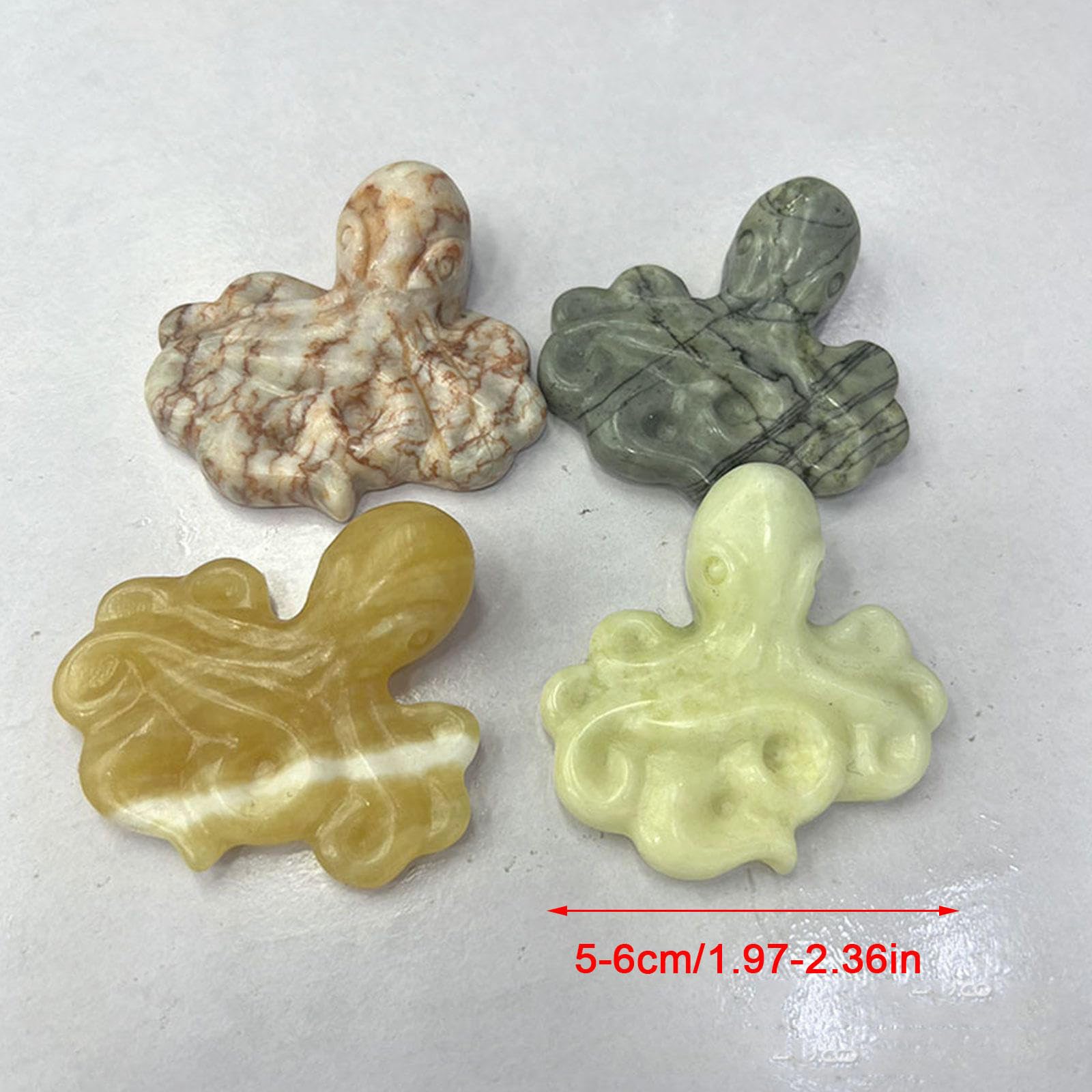 Decoración de Figuras de Pulpo de Cristal Natural Estatua de Tótem Animal Espiritual de Piedra Preciosa Curativa Tallada a Mano Regalo de Buena Suerte Decoración,A