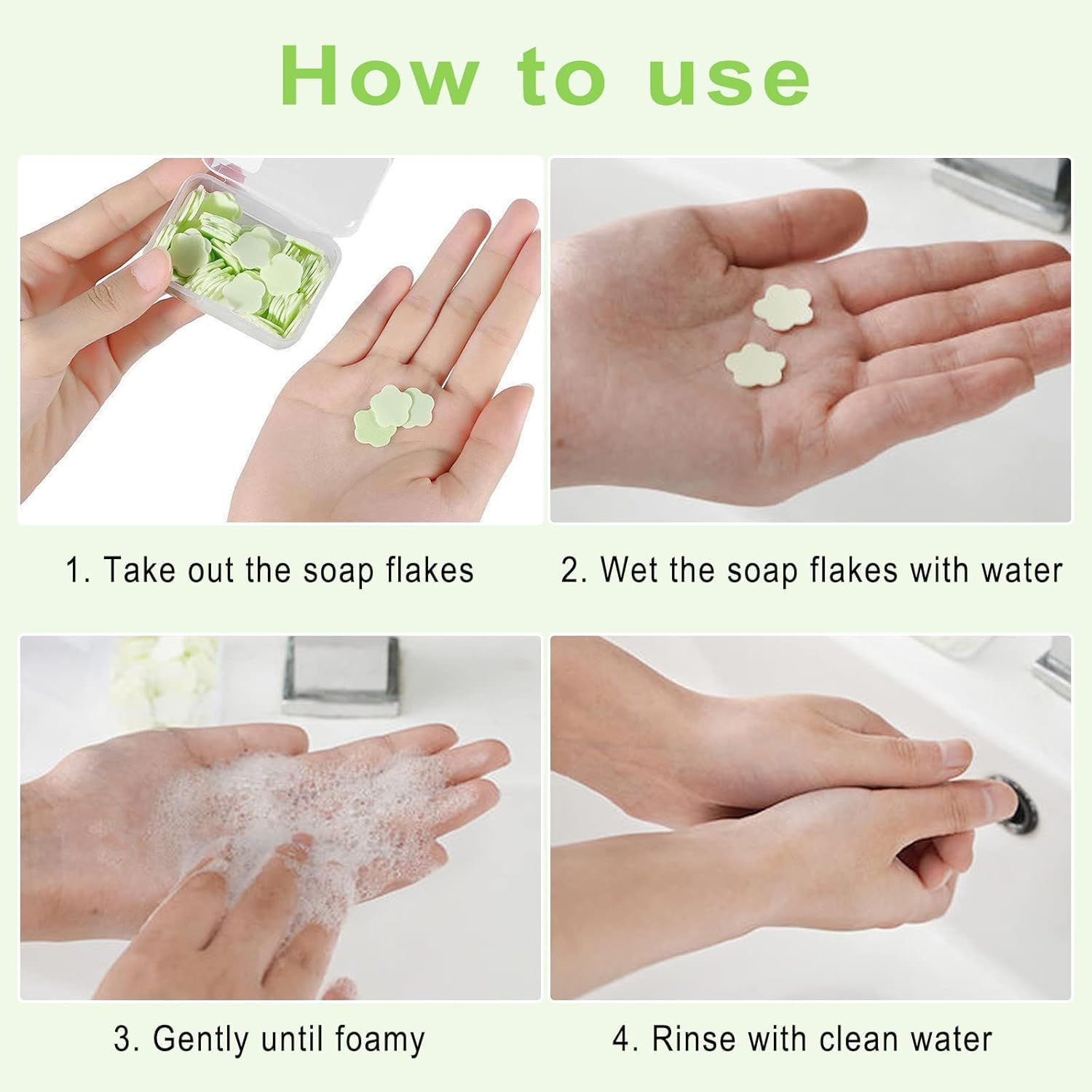 4 Boxes (400 PCS) Petal Paper Soap Sheets for Hand Washing, Disposable Hand Soap Sheets for Travel, Dissolvable Camping Mini Soaps for Travel, Hand Soap, Indoor, Outdoor, Camping Hikin