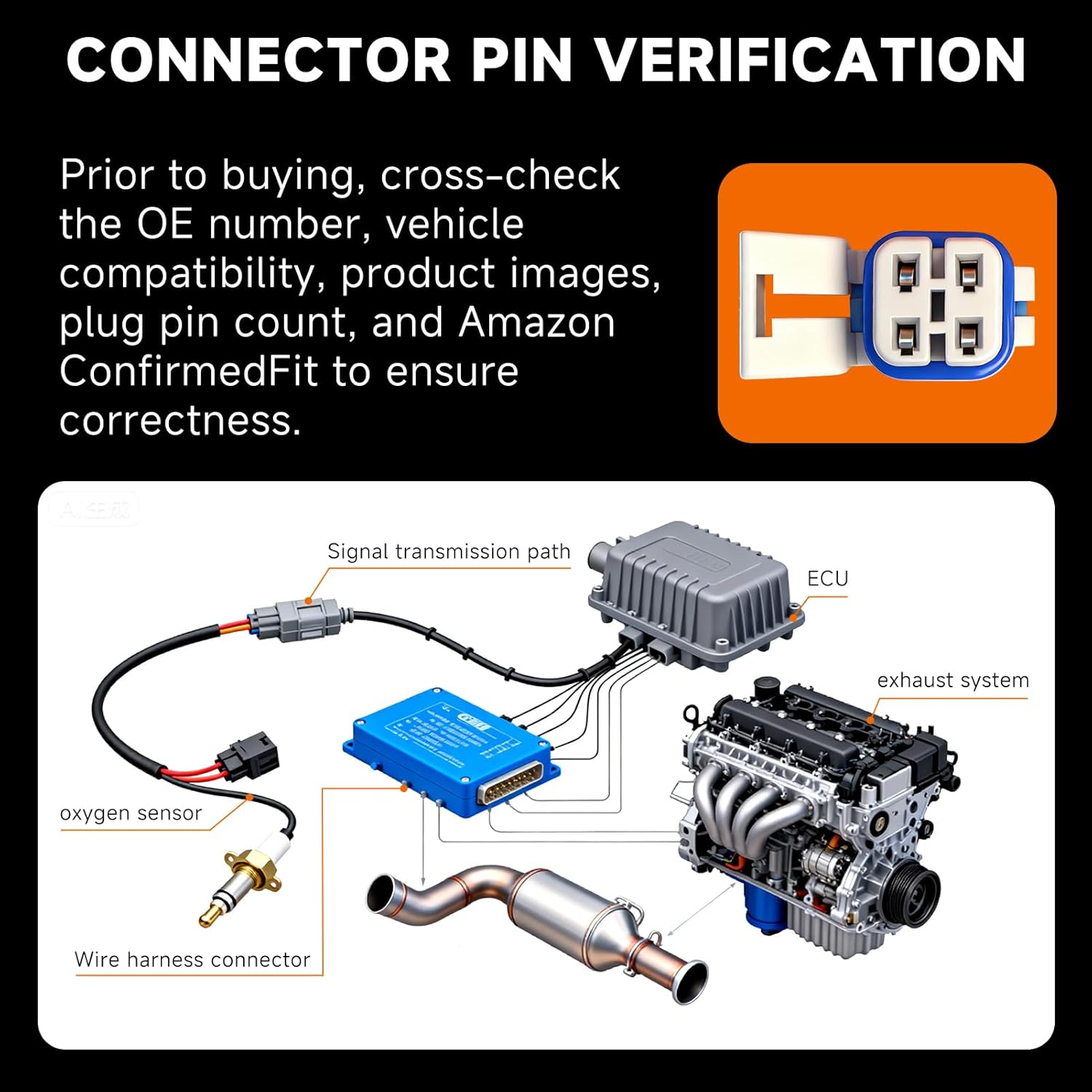 Upstream & Downstream O2 Sensor Set | Direct Replacement for OE #234-4407 | Compatible with Chevy & GMC V6/V8 Models 2003-2007-WITH GLOVES