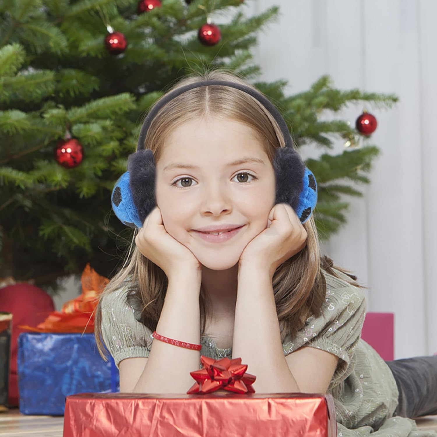 DOITOOL Plush Ear Muffs Cold-proof Ear Protector Thickened Blue Winter Outdoor for Boys