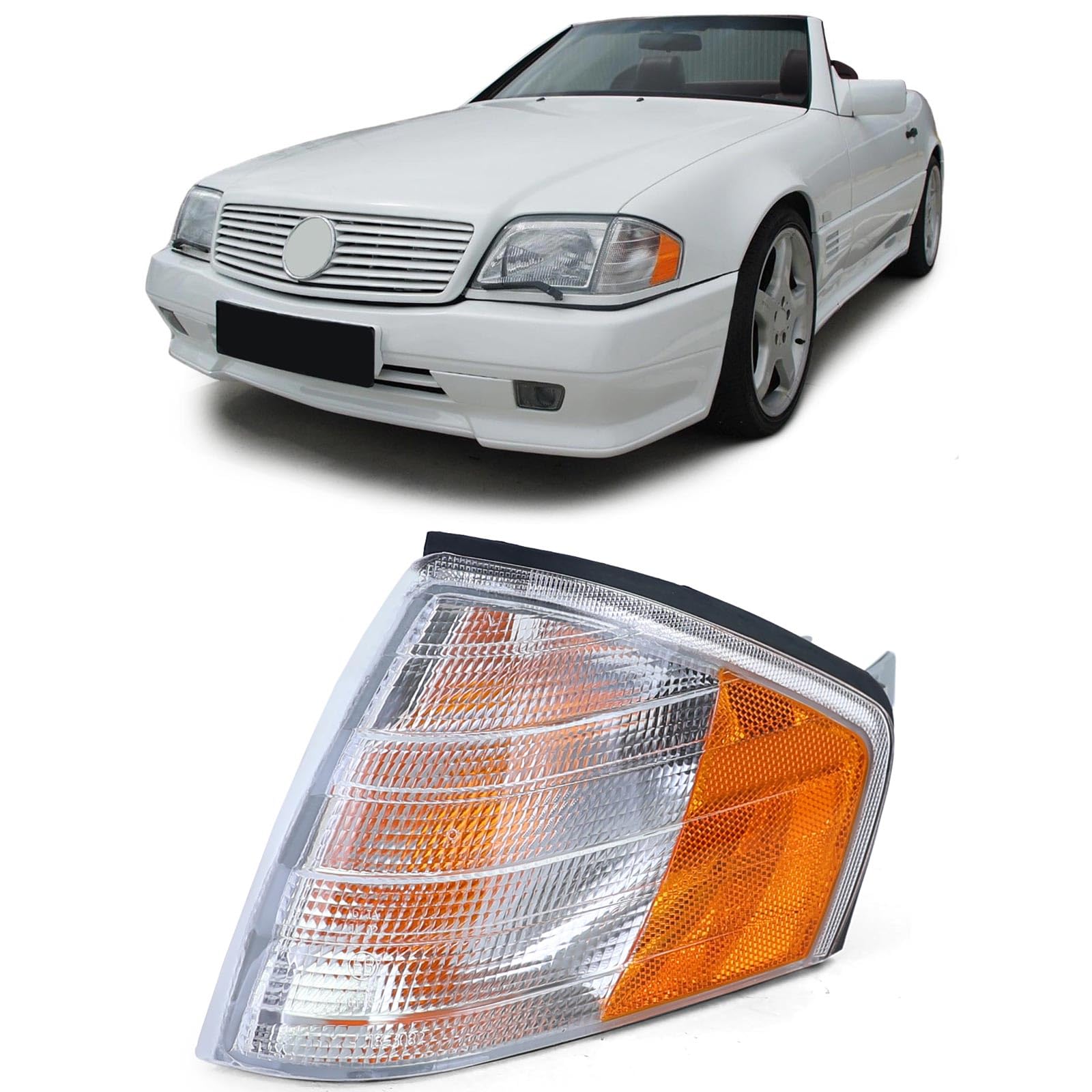 Luz piloto intermitente delantero izquierdo blanco naranja (lado conductor, ver modelos de vehículo compatibles en la descripción) Intermitencia delantera izquierda transparente blanca y ámbar