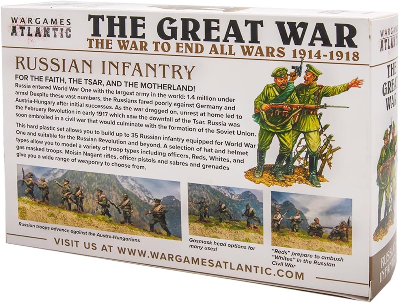 The Great War - Russian Infantry 1914-18 (35 Figures) Multi-Part Hard Plastic (HIGH Impact POLYSTYRENE) 28MM Figures - Image 2
