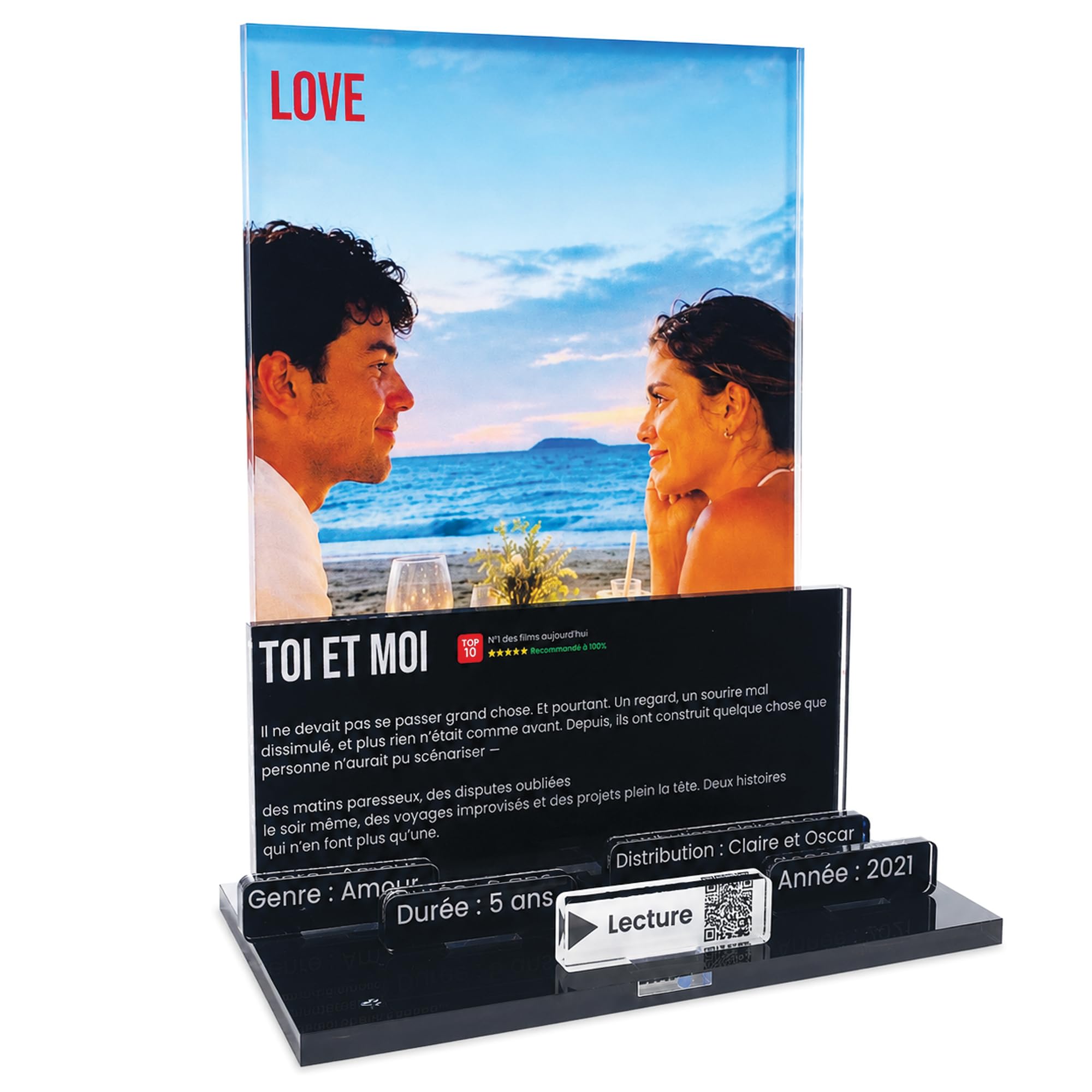 Kit cadeau personnalisé style Netflix 3D avec photo et texte pour anniversaire