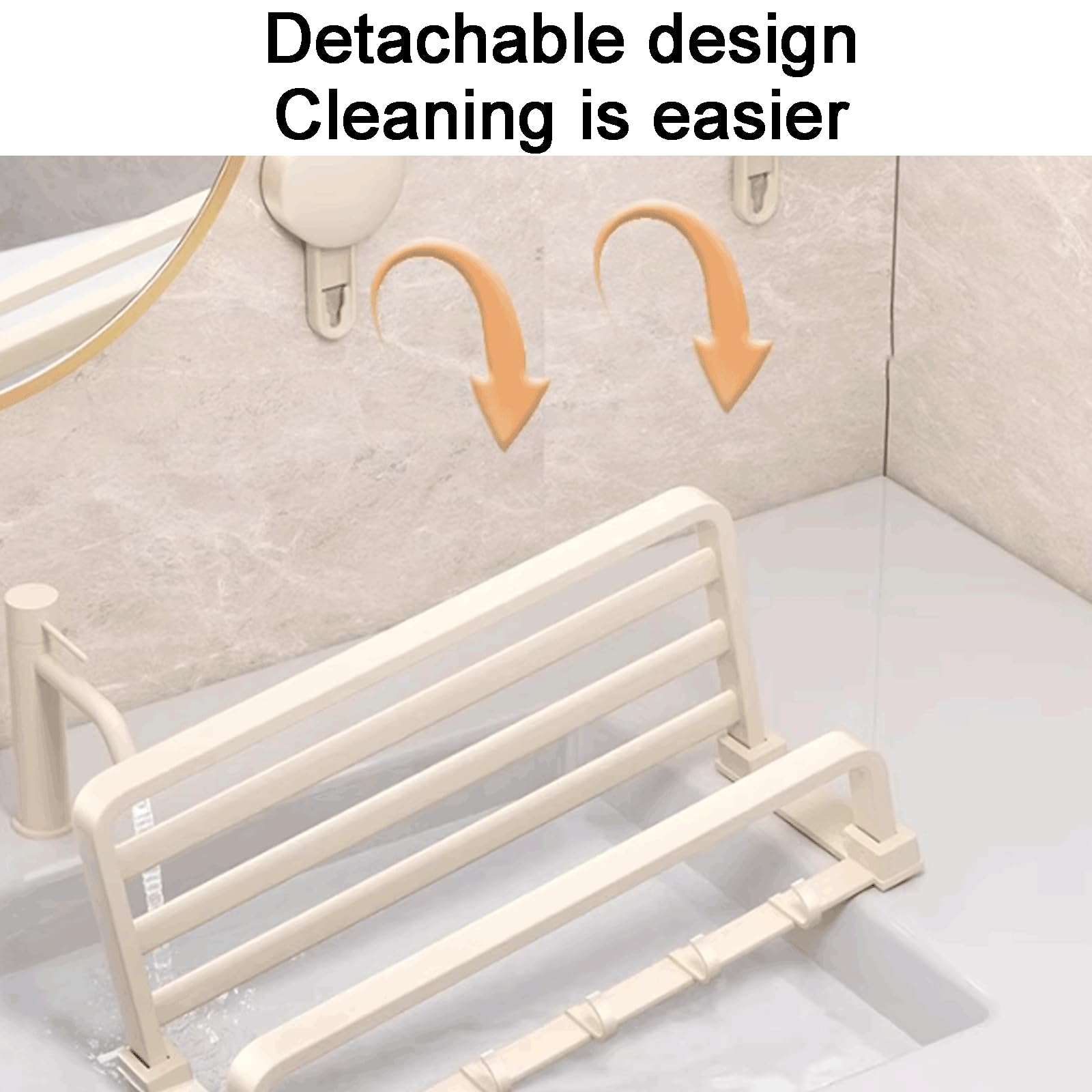 Versátil Estante de baño montado en la Pared, Estante de baño con Ventosa, Estante de baño de Aluminio, Estante de baño Plegable Multifuncional Sólido