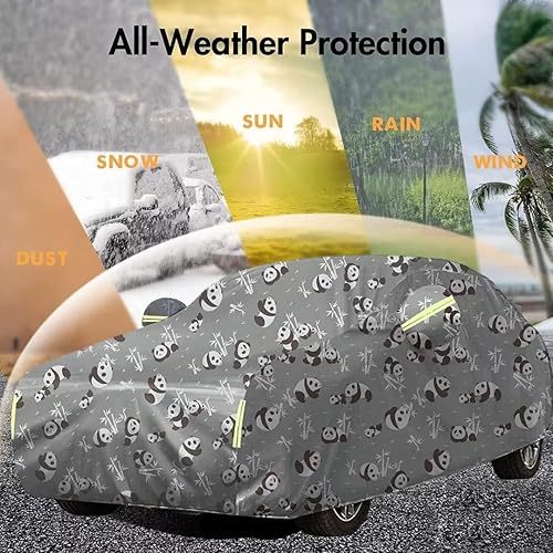 Miniatura 6 de Car Cover for Daewoo Leganza 1997-2002,Panda car Covers All Season Protection Car Cover with Quick Install Tow Rope