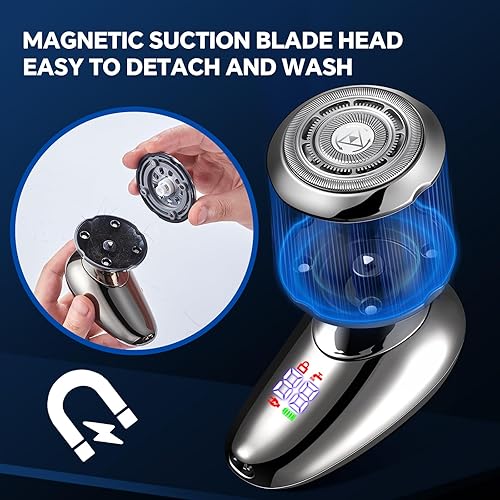 Miniatura 6 de Big Blade - Afeitadora eléctrica para la cara de hombres, 3 en 1, multifuncional, pequeña afeitadora eléctrica para hombre, kit de aseo rotativo