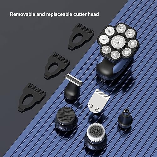 Miniatura 4 de Afeitadoras desmontables, 9 cortadores s maquinilla de afeitar eléctrica impermeable para hombres, máquina de recortar eléctrica recargable