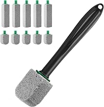 Bimsstein Toilettenreiniger, 10 Stück Bimsstein Toilette Mit 1 Griff, Reinigungsstein für WC, Putzstein, Urinsteinentferner Extra Stark, Badezimmer, Küchen, Schwimmbäder, Zur Entfernung Flecken (10)