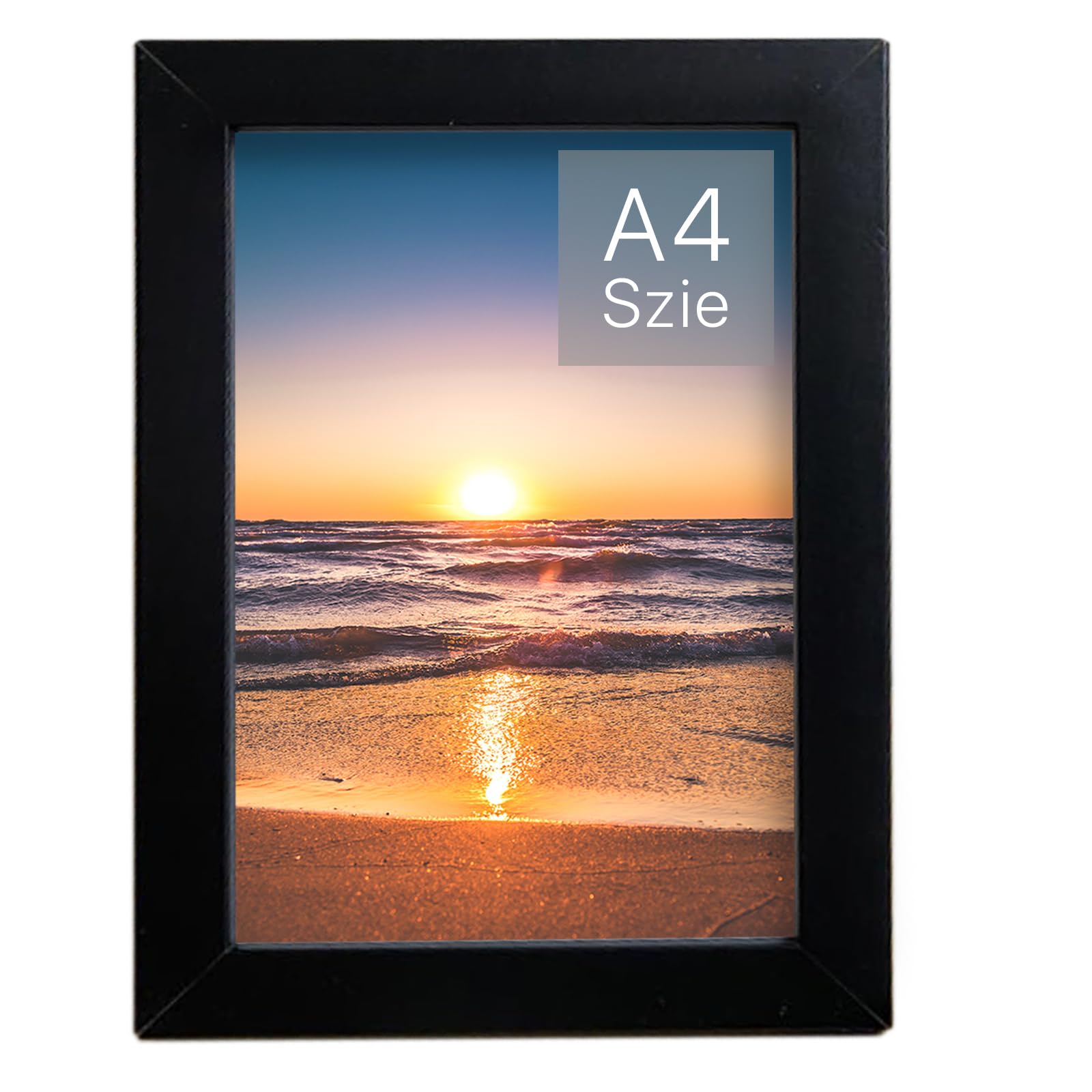 Picture Frame A4, 8x12 inches Black Picture Frame, Home Decoration Photo Display Frame Versatile Landscape Portrait Orientation, Wall Mountable Desk Stand