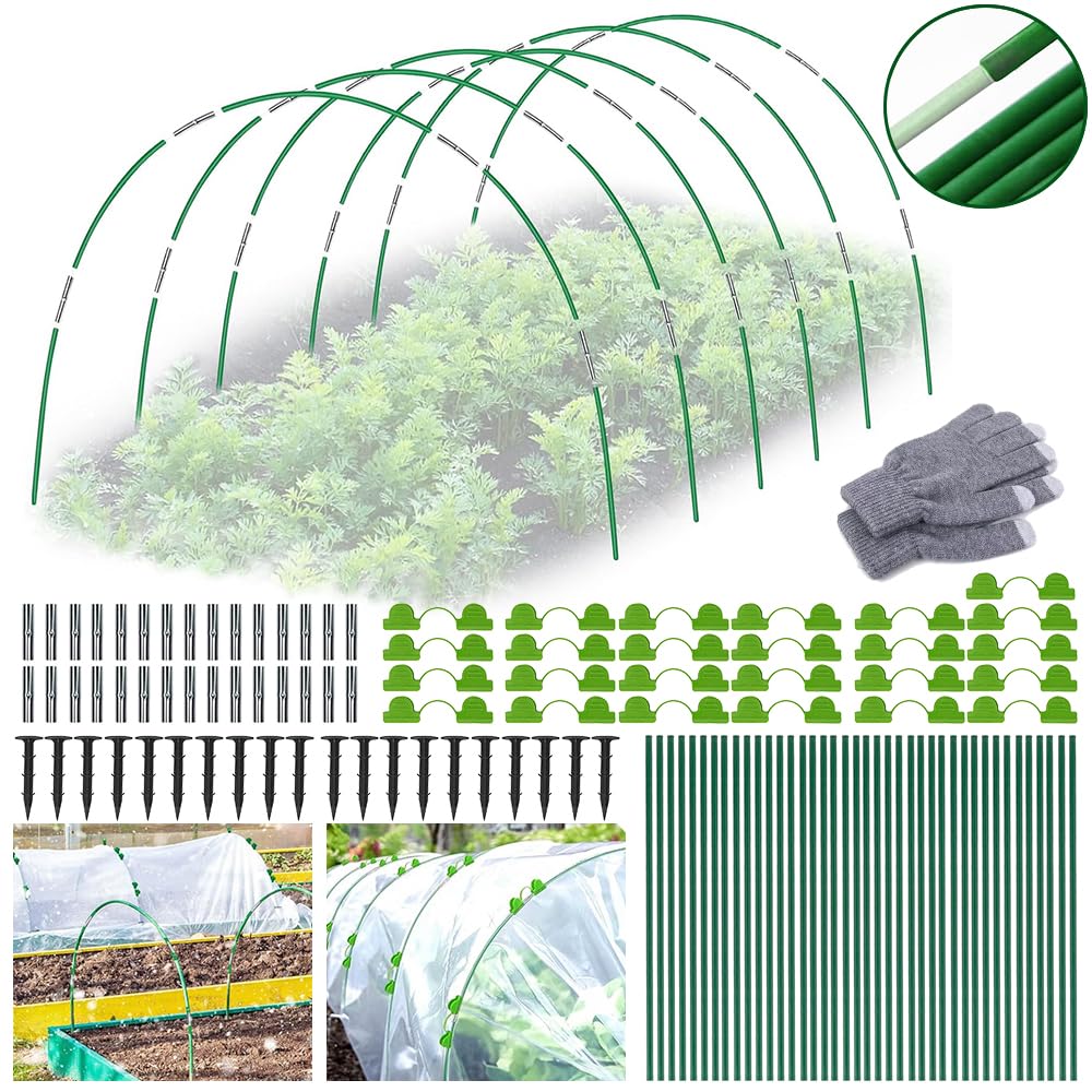 Aros Invernadero 40 Piezas,Túnel para Túnel de Jardín,Aros de Invernadero para Tunel,Túnel para Plantas,Para vivero,Para la Siembra de Plántulas,El Cultivo de Verduras, la Protección de Plantas