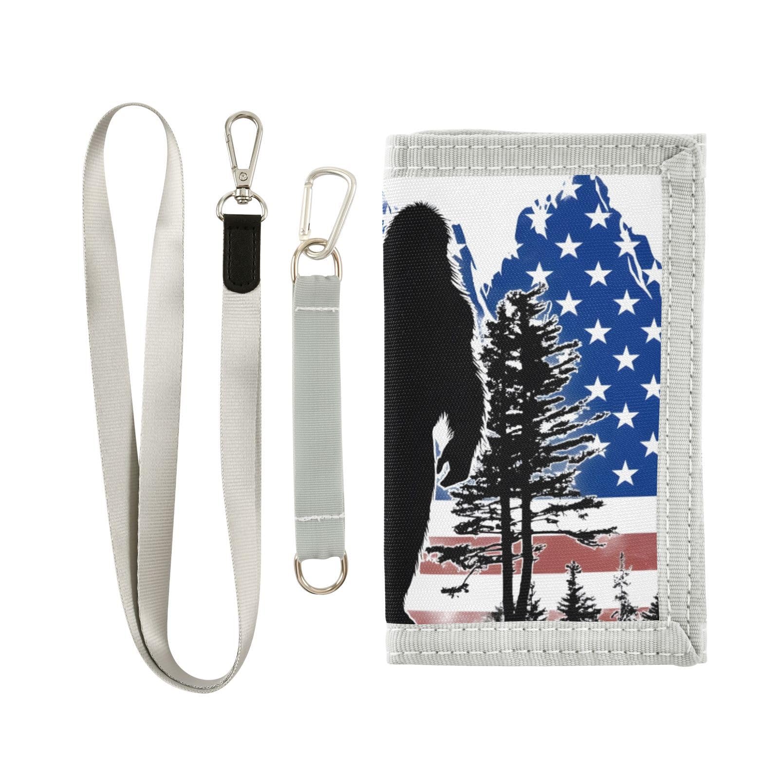 FOLIOSA Sasquatch Forest Kids Wallet for Boys Girls Youth, Compact Fabric 4.9×2.9 in