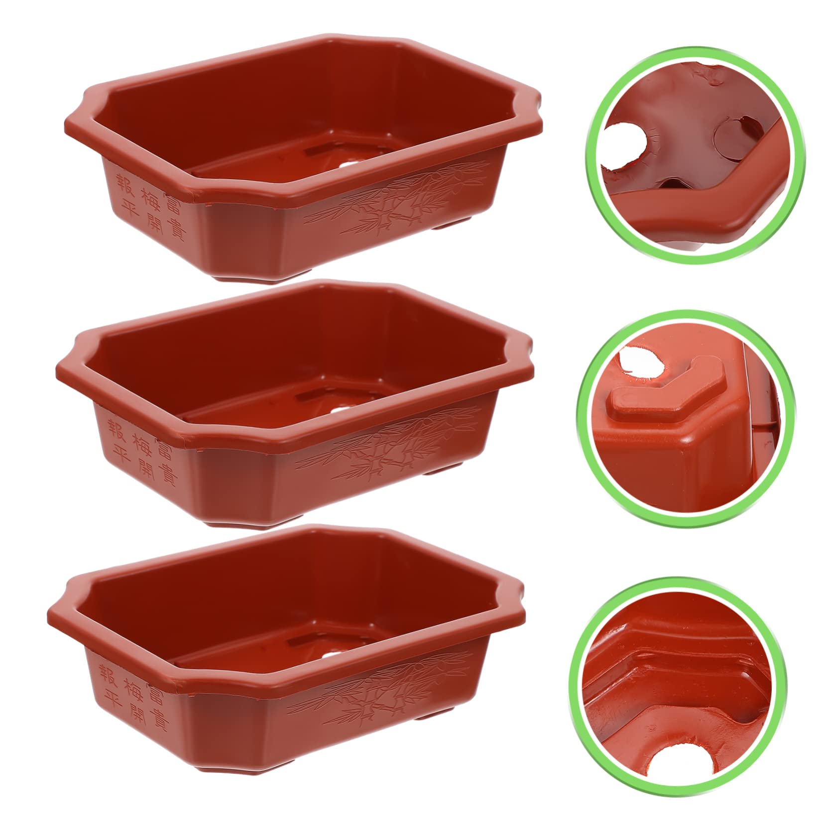 IWOWHERO Practical Bonsai Pots with Holes 10pcs Plastic Flower Plant Pots for Gardening Home Decor