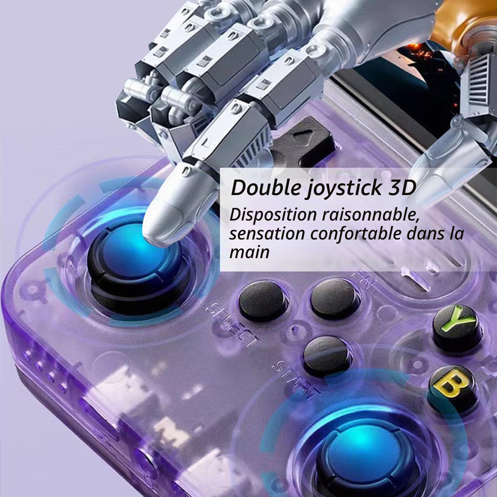 Retro Portable Game Console R36S-avec Système Linux Open Source, 21 000 Jeux Classiques, Écran IPS De 3,5 Po, 64 Go/128 Go, Mini Console De Jeu Portable-Purple||128GB