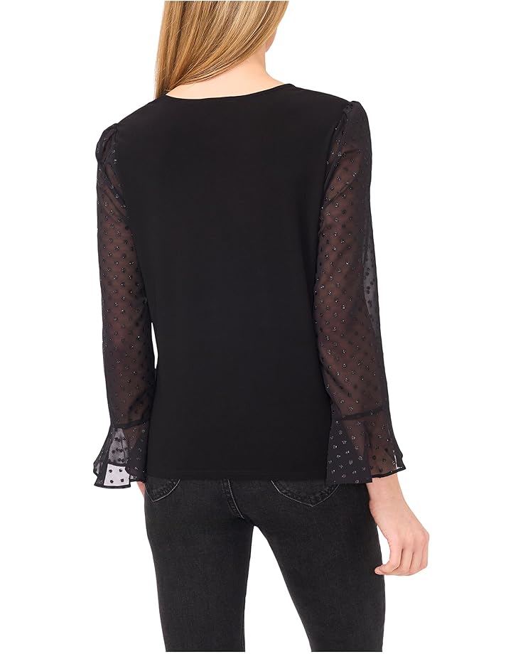 CeCe Mixed Media 3/4 Sleeve Knit Top - #2 of 3