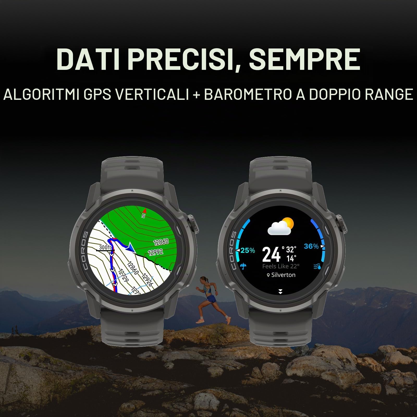COROS APEX 4 (42 mm) Orologio GPS, 1,2" touchscreen MIP, mappe globali con navigazione turn-by-turn, durata della batteria di 34 giorni, microfono per registrare note vocali (Nero, 42mm)