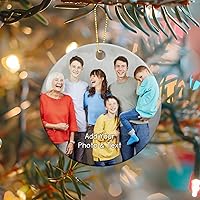 Vista 6 de Adorno de Navidad con foto personalizada, sube cualquier imagen, carga cualquier foto, texto opcional, regalo de recuerdo de Navidad para familia