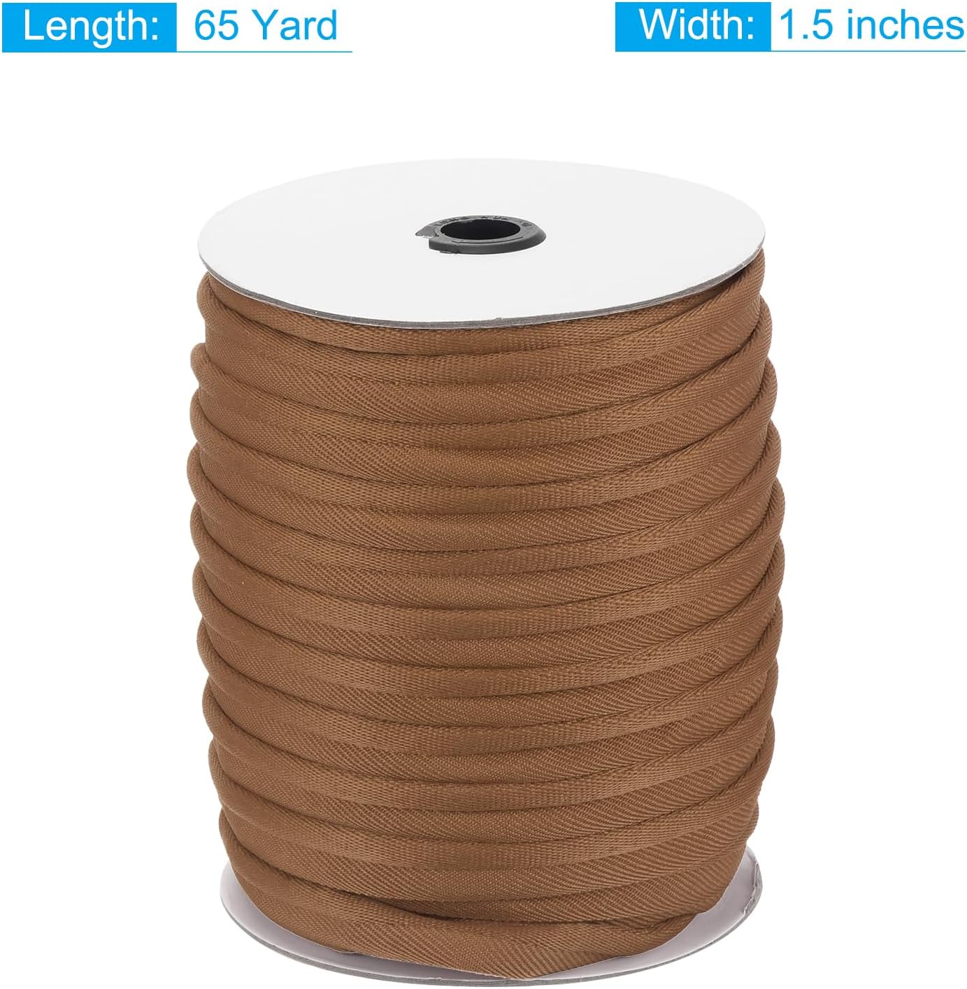 MECCANIXITY Piping Cord Trim 65 Yards 5/8 Inch Piping Tape for Sewing DIY Crafting Fabric Edge Trim Brown