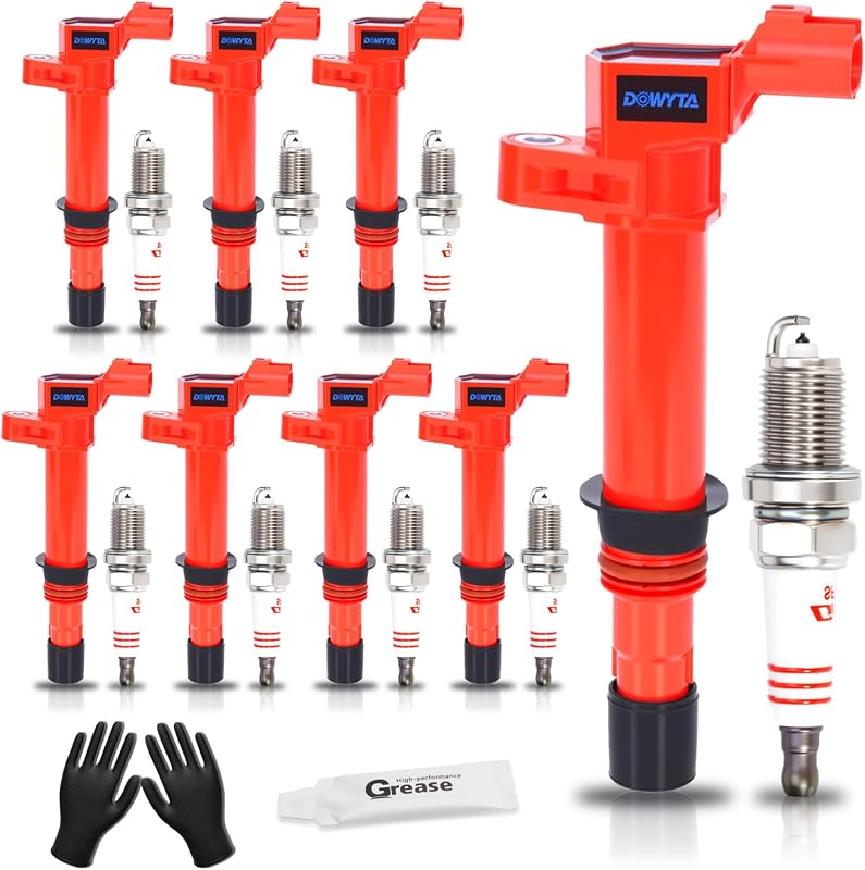 Kit com 8 Bobinas de Ignição UF270 e Velas DOWYTA para Dodge e Jeep 4.7L V8