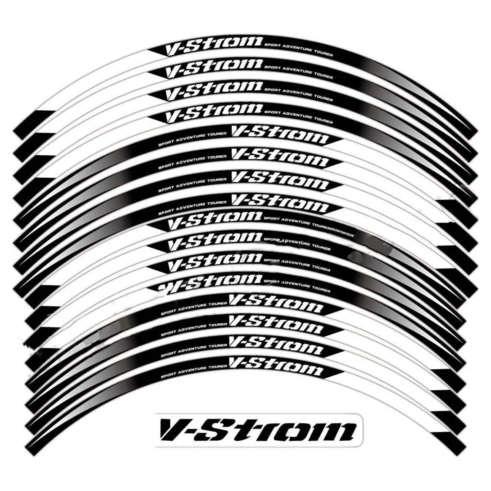 Stickers Motorcycle Reflective Rim Edge Stripes Wheel Stickers for V-Strom DL250 DL1000 DL1050 DL650 1000 1050XT(Style 3)