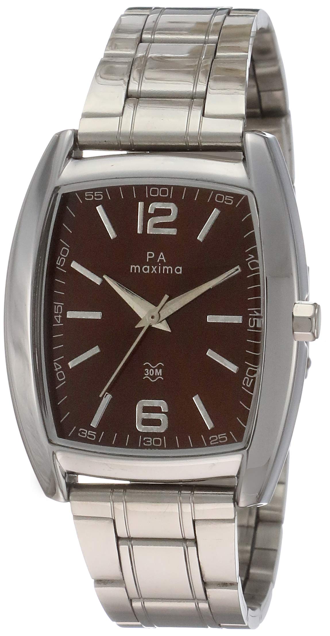 Maxima Stainless Steel Analog Brown Dial Mens Watch-49371Cagi, Band Color-Silver (B07CST5FG3) Amazon Price History, Amazon Price Tracker