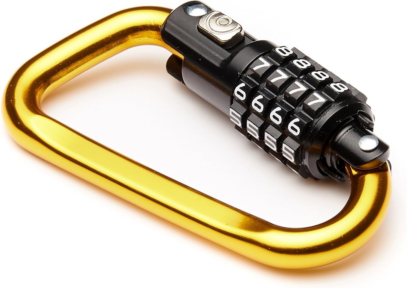 EyezOff3.5" Carabiner Aluminum Multi Purpose Lock 4-Dial Combination D-Shape (Gold)