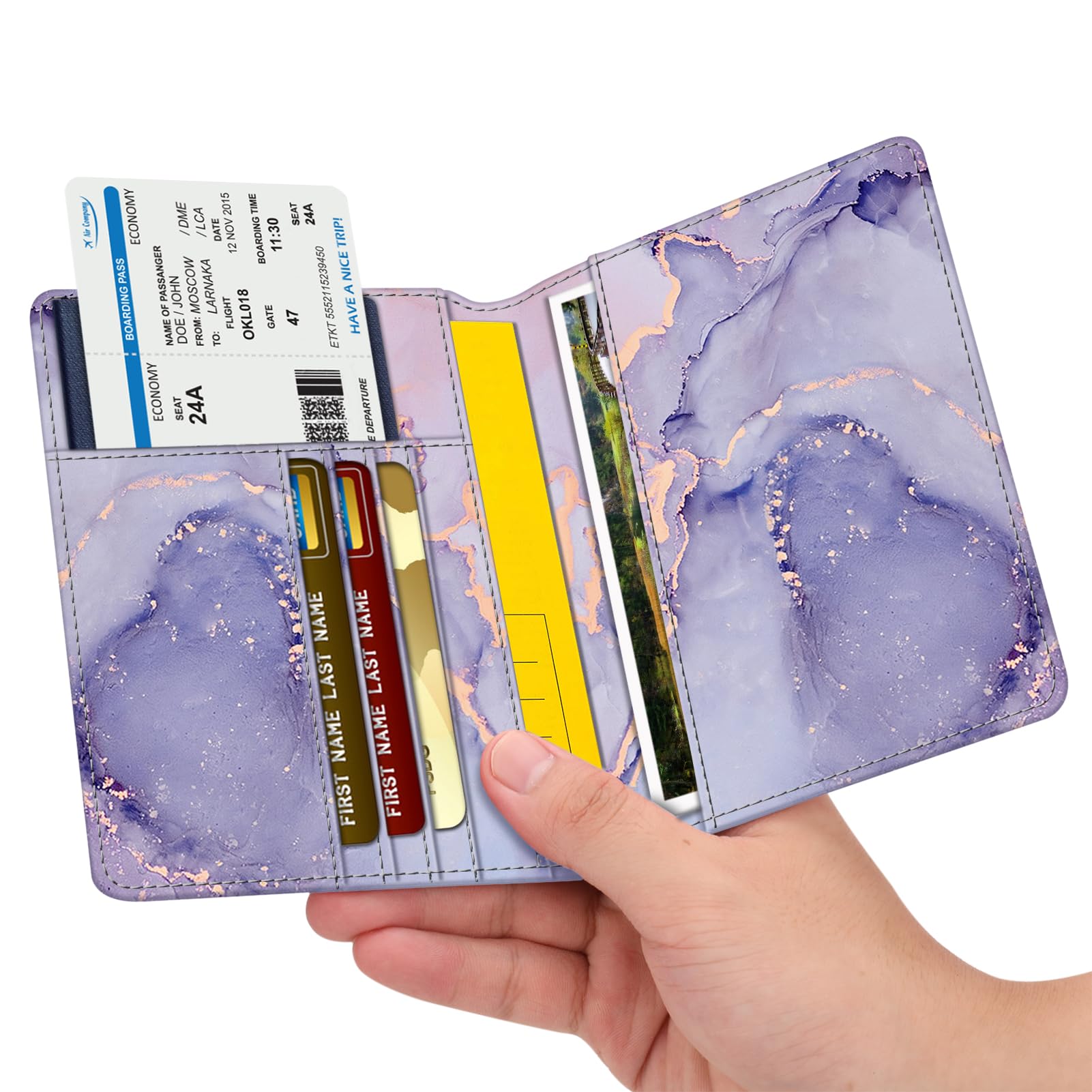 Fintie Etui ochronne na paszport szczepień – wysokiej jakości etui na paszport ze sztucznej skóry, organizer podróżny z blokadą RFID, na karty kredytowe, dowód osobisty, dokumenty podróżne dla kobiet