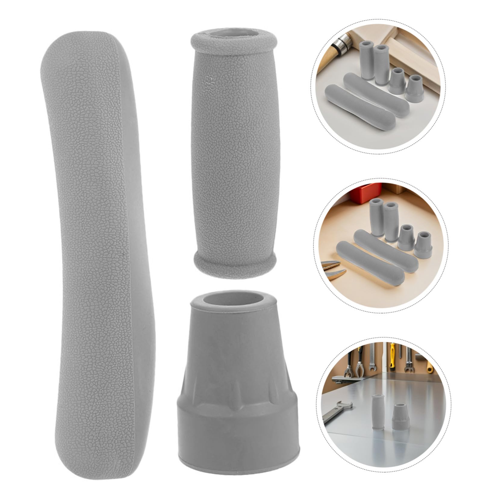 FOMIYES 4 Set Di Cuscinetti Per Stampelle Inferiori Impugnature Di Ricambio Per Stampelle Cuscinetti Per Le Mani Accessori Per Bastoni Da Passeggio Punte Per Stabilità Punte In Gomma
