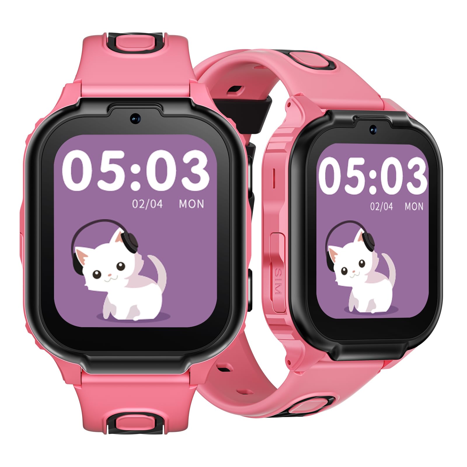 ANYSCENES1 Montre Connectée Enfant 4G avec GPS, Appels Vidéo, Chat Vocal, SOS, 800mAh Batterie, IPX7 Étanche, Podomètre, Mode École et Podomètre, Montre Enfant avec Écran HD 1,83''