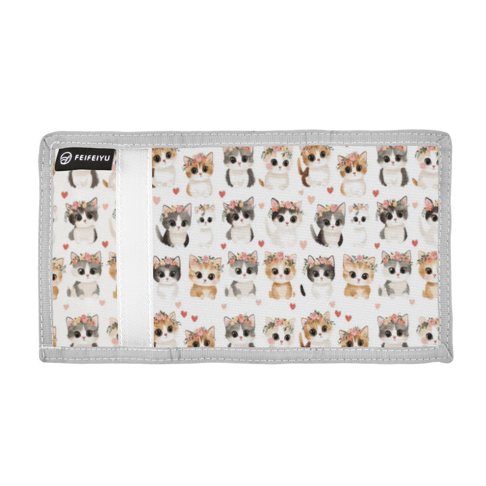 Wusikd Cute Cats Kids Wallet for Boys Girls Flowers Toddler Trifold Wallet Novelty Wallet for Teens Women Men