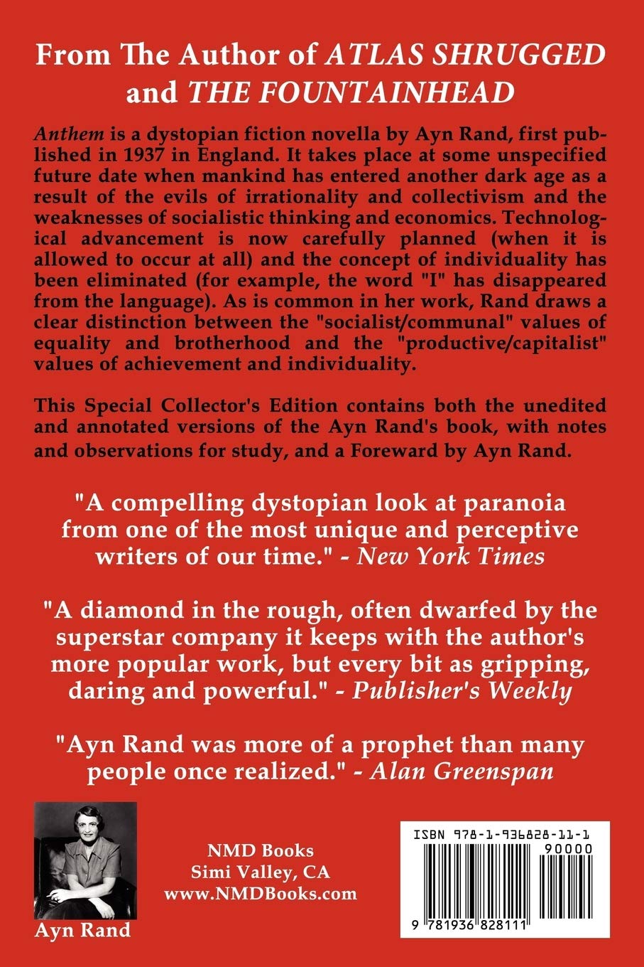 Ayn Rand Anthem: Special Annotated Collectors Edition with a Foreword by Ayn Rand - Anthem: Special Annotated Collectors Edition with a Foreword by Ayn Rand