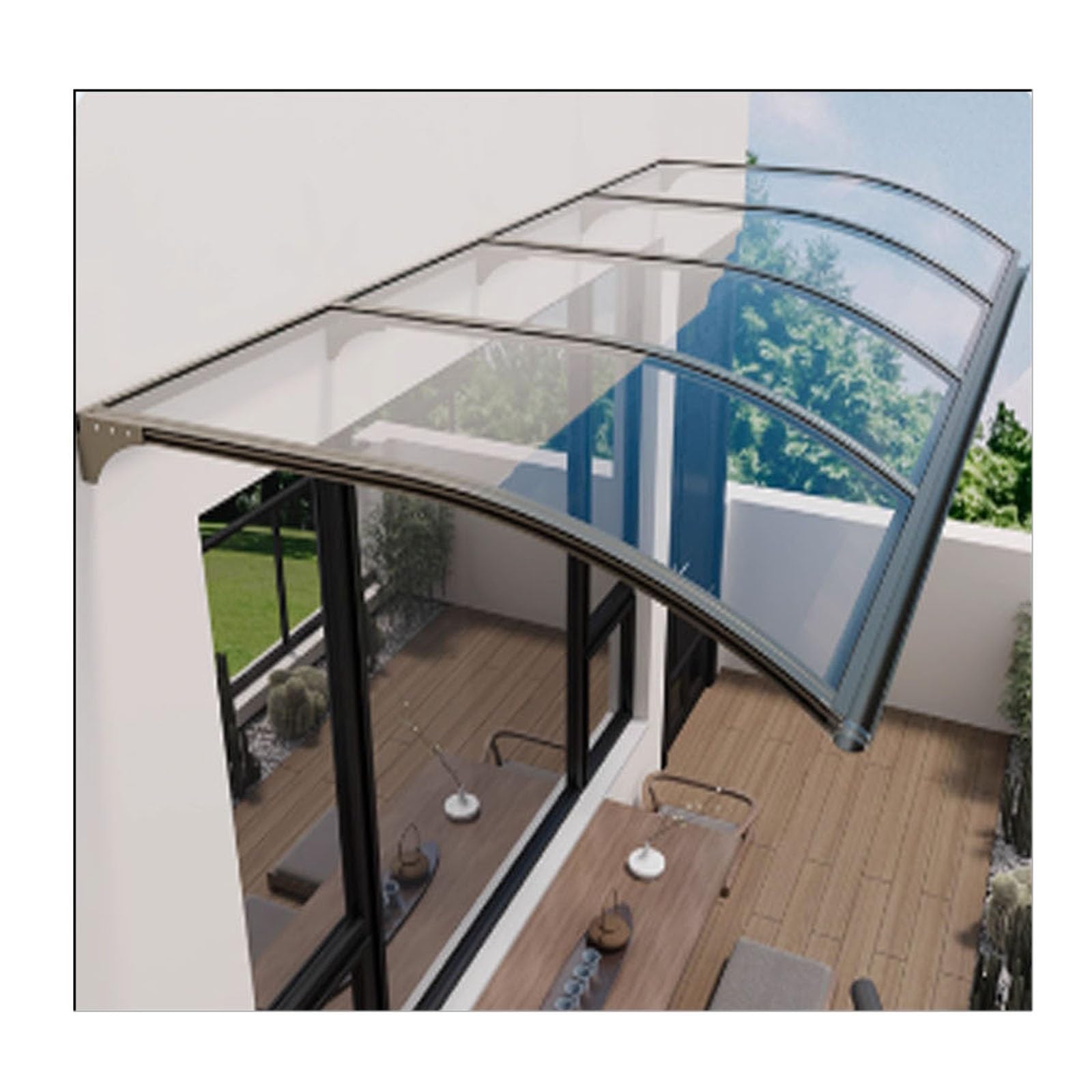 Auvent de balcon 65x330 cm résistant aux intempéries pour extérieur